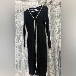 Elegant Black Button-Down Dress